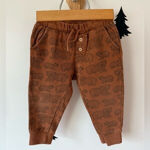 H&M Brown Bear Pattern Kids Joggers
